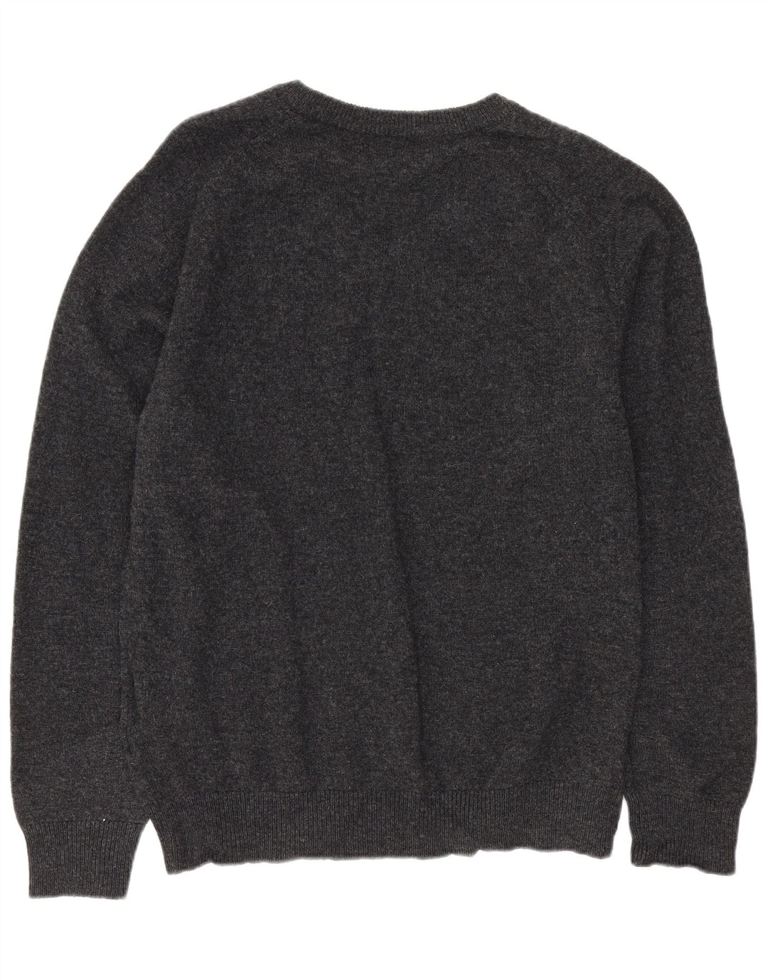 L.L.BEAN Damen-Pullover mit V-Ausschnitt, UK 16, Größe L, graue Wolle