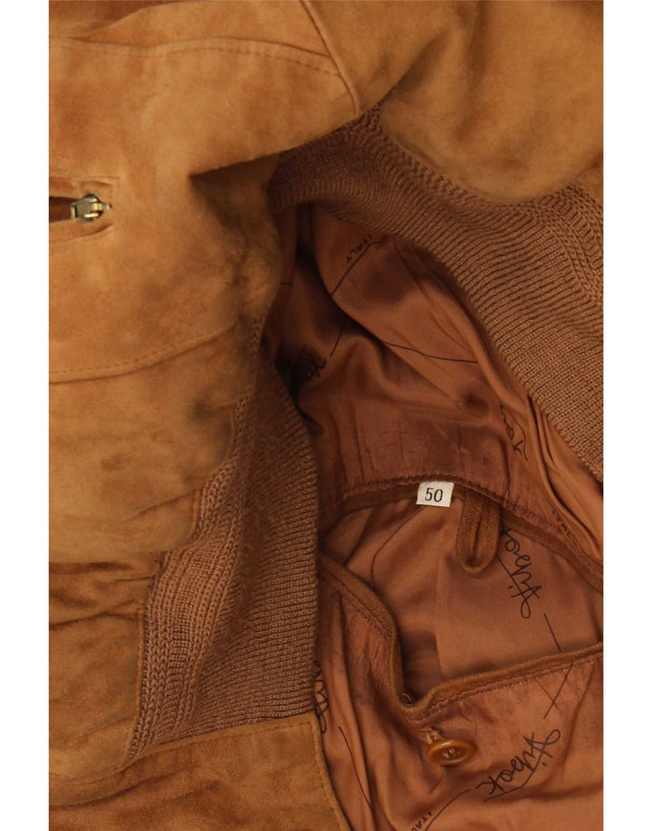 Vintage Herren Wildleder Bomberjacke IT 50 Large Beige