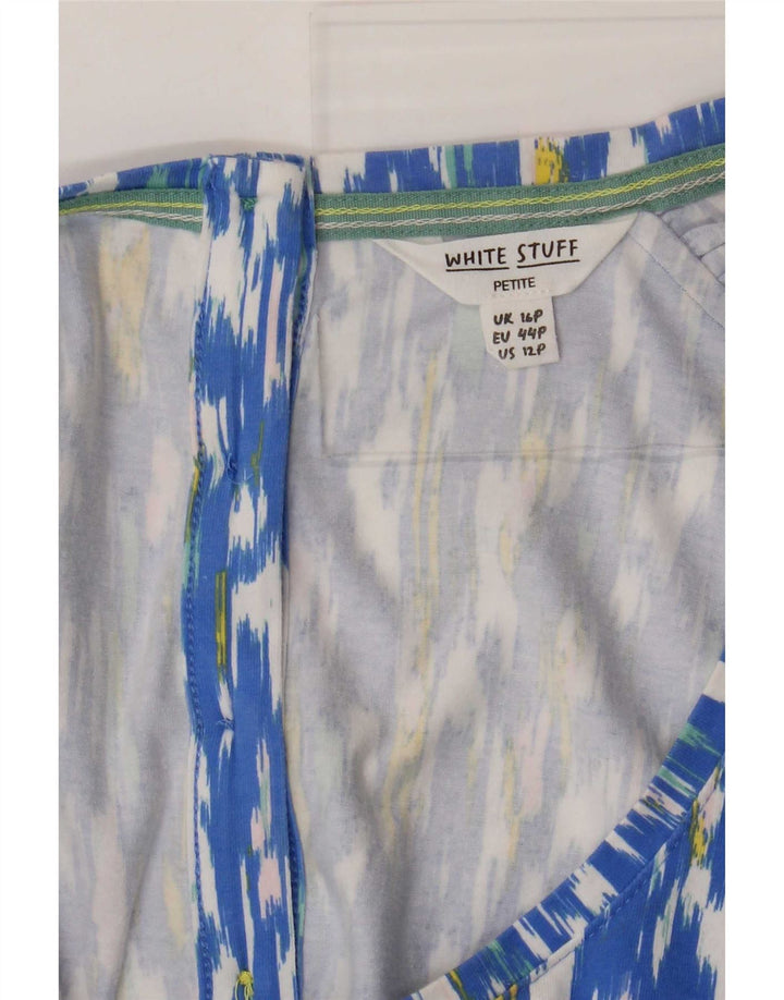 White Stuff Damen-A-Linien-Kleid, Größe 44, Blau, Ikat