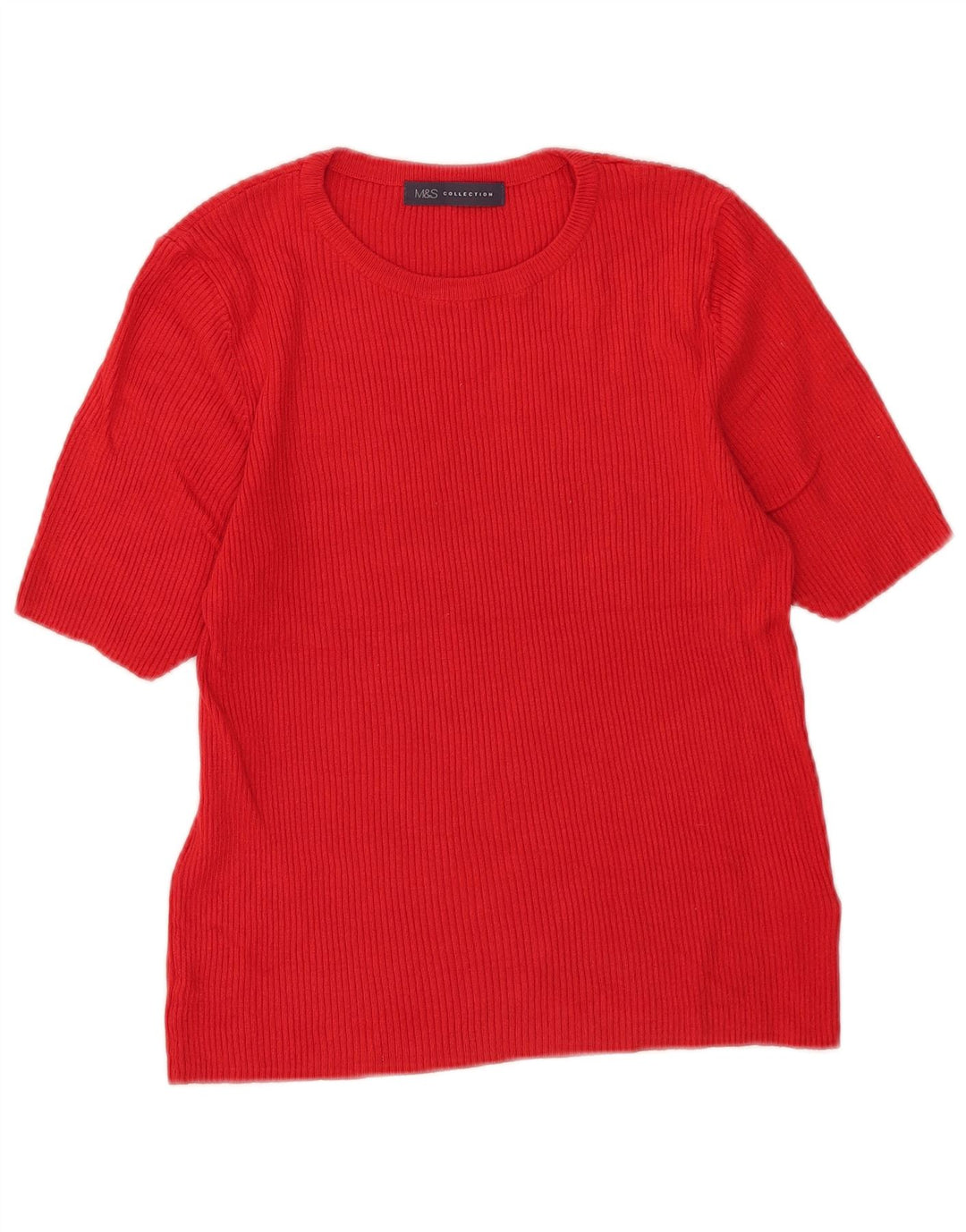 Marks & Spencer Damen Crop T-Shirt Top UK 16 Large Rote Viskose