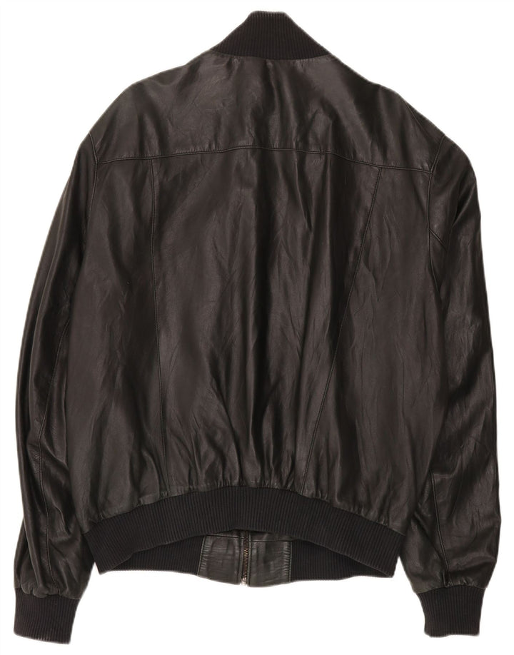 John and Son's Herren-Lederjacke, UK 38, mittelschwarzes Leder