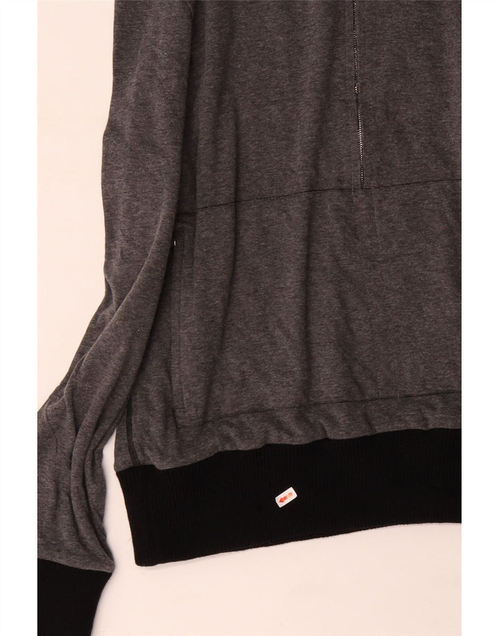 FRANCO ZICHE Herren-Sweatshirt mit Reißverschluss am Hals, groß, Grau, Farbblock