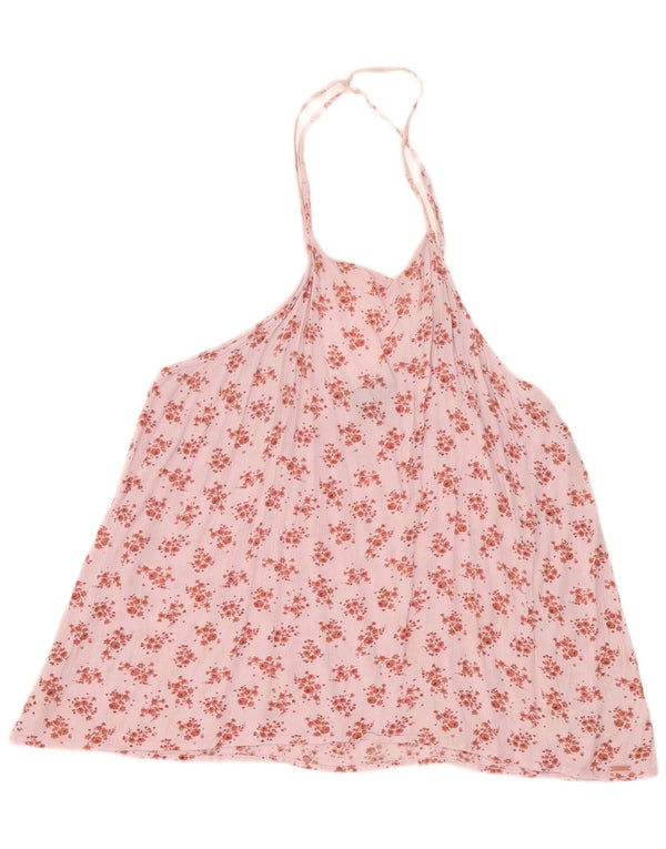 Volcom Damen Neckholder-Top UK 20 2XL Rosa Blumenviskose