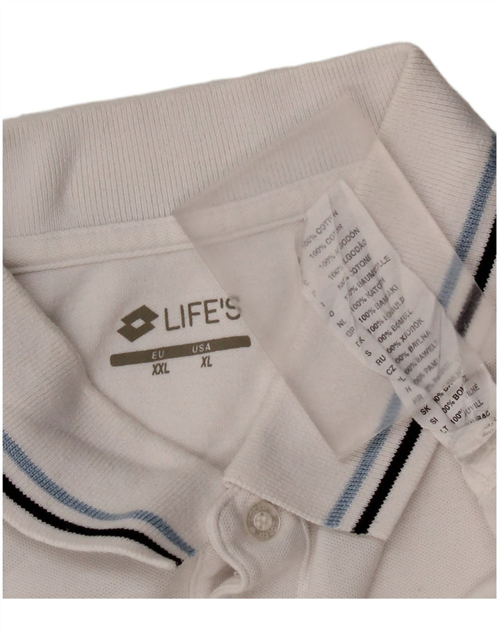 Lotto Herren-Poloshirt XL, weiße Baumwolle
