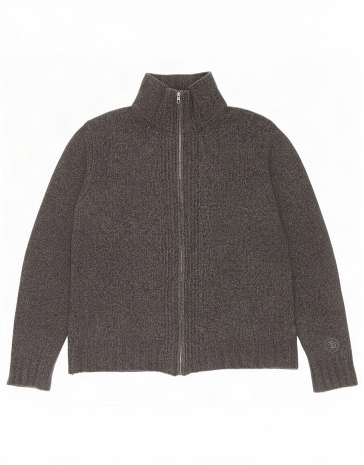 Diesel Herren-Cardigan-Pullover aus mittelgrauer Wolle