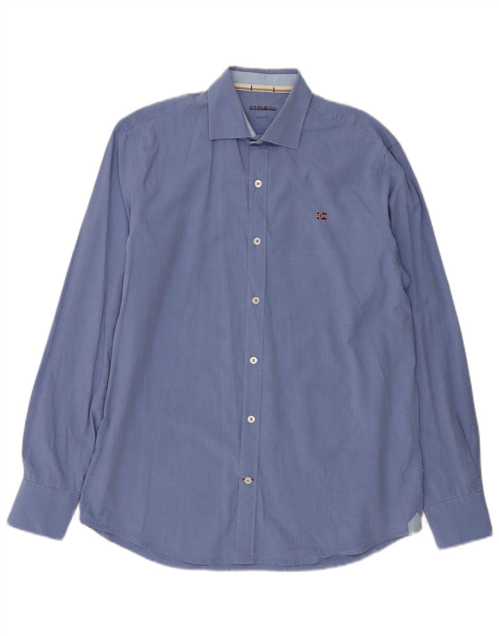 Napapijri Herren Urban Fit Hemd Mittelblaue Baumwolle