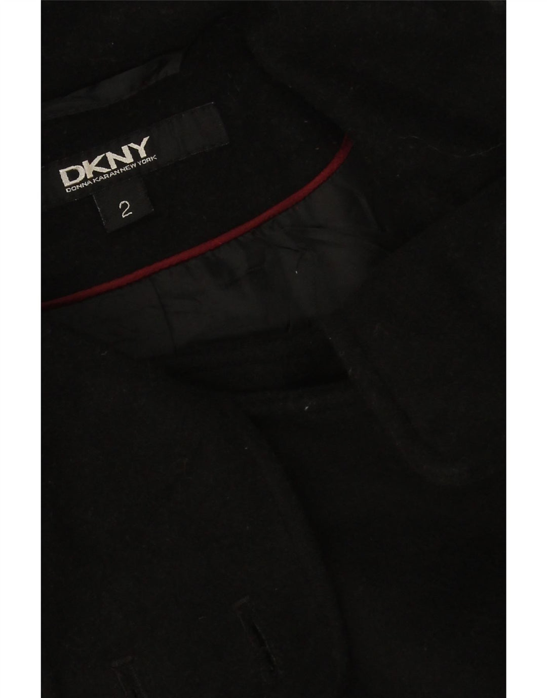 Dkny Damen Übergroßer Mantel US 2 XS Schwarze Wolle