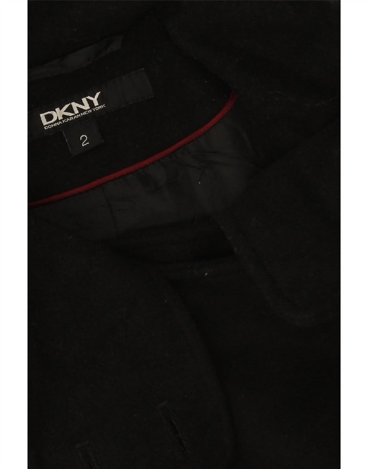 Dkny Damen Übergroßer Mantel US 2 XS Schwarze Wolle