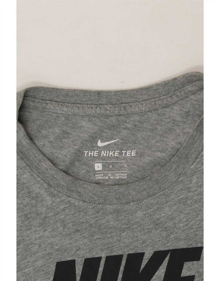 NIKE Mens Graphic T-Shirt Top Large Grey Cotton Vintage Nike and Second-Hand Nike from Messina Hembry 