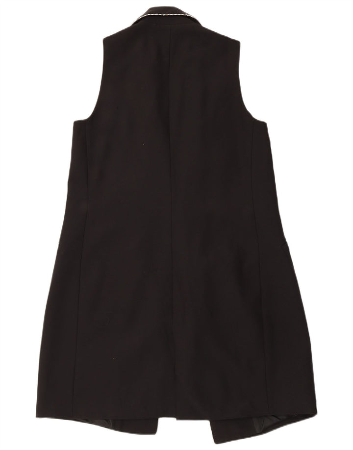 Zara Damen Ärmelloser Mantel UK 10 Small Schwarz Polyester