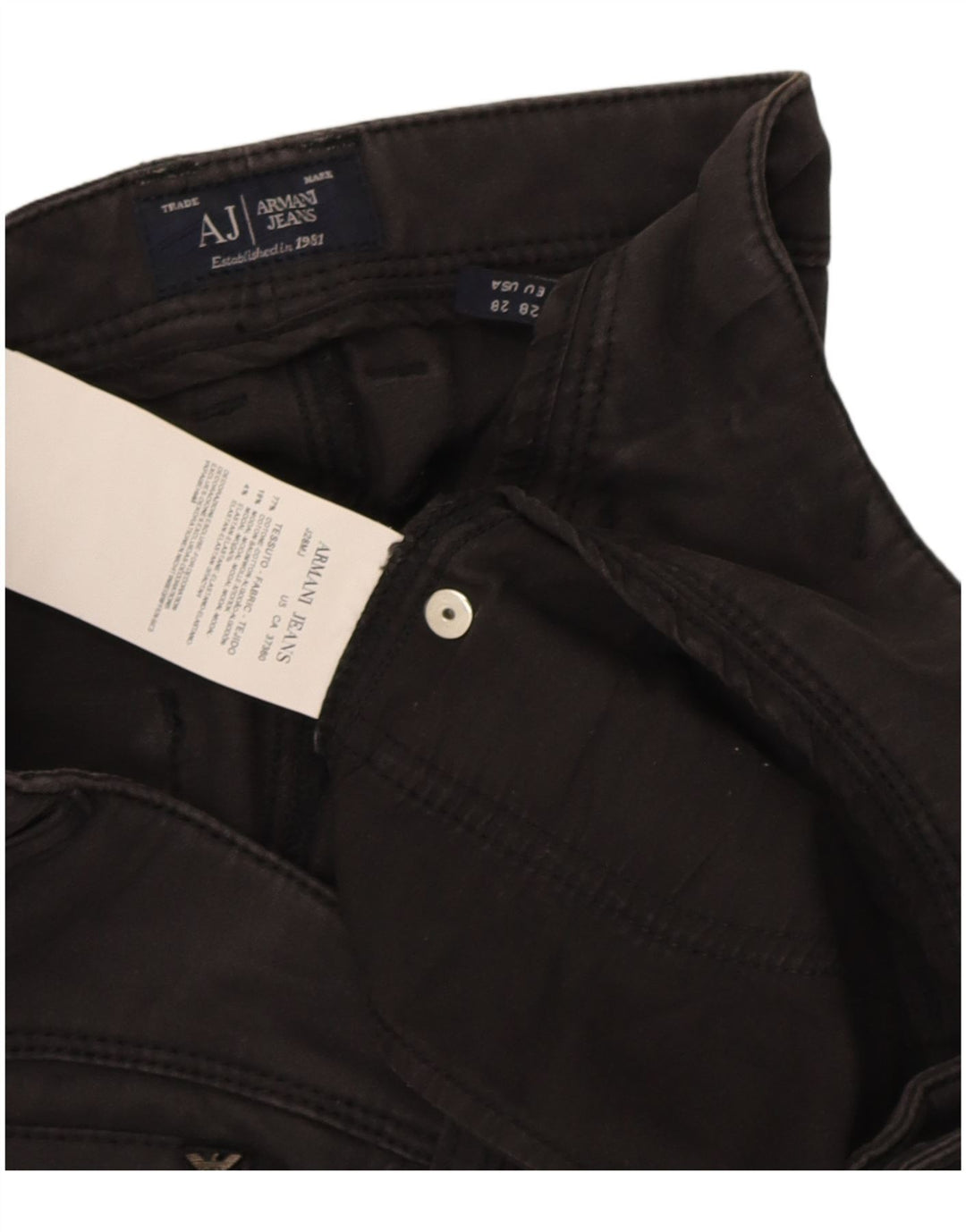 Armani Damen Slim Jeans W28 L28 Schwarze Baumwolle