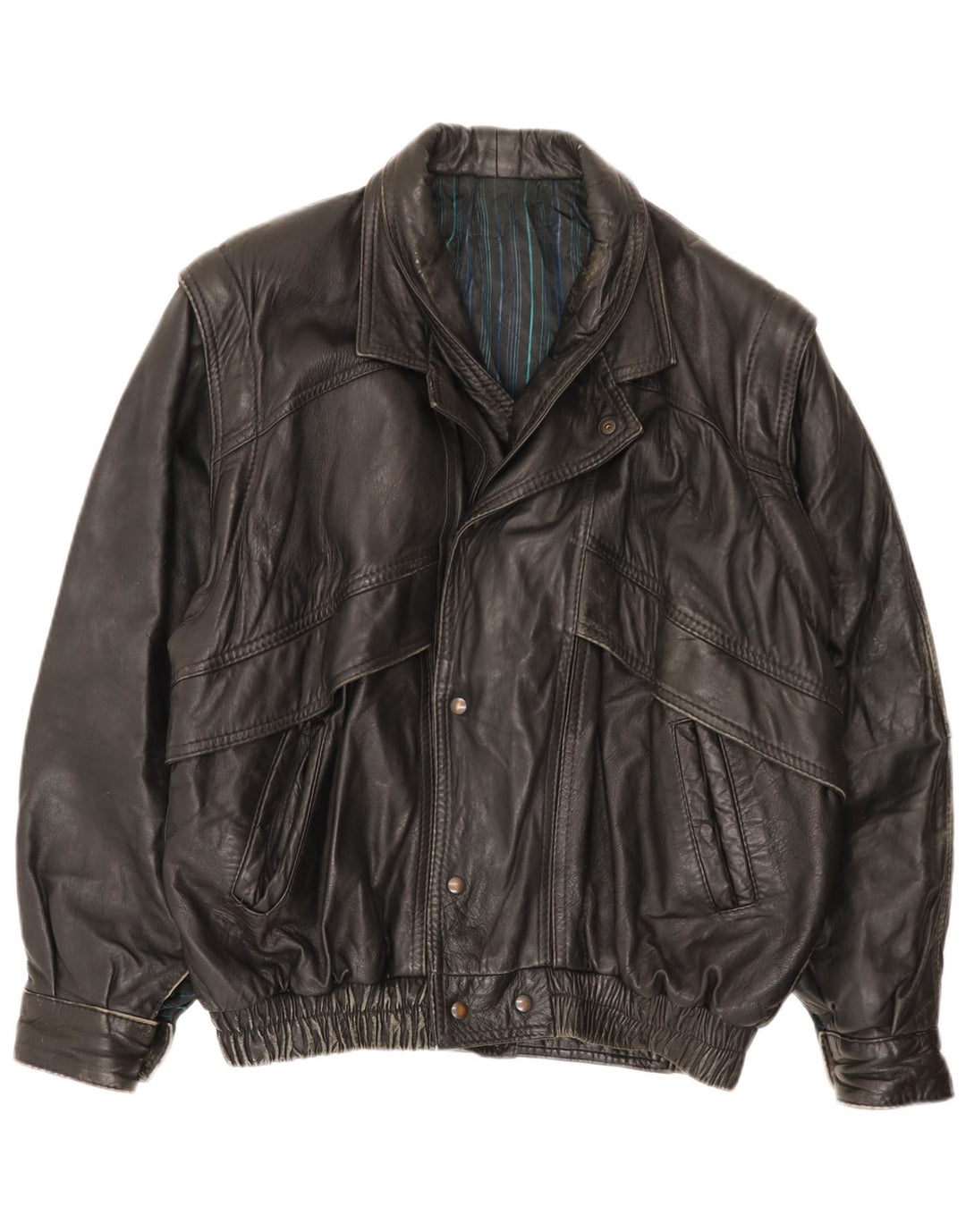 Vintage Herren Lederjacke UK 40 Large Schwarz