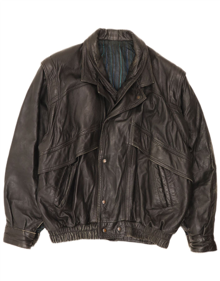 Vintage Herren Lederjacke UK 40 Large Schwarz