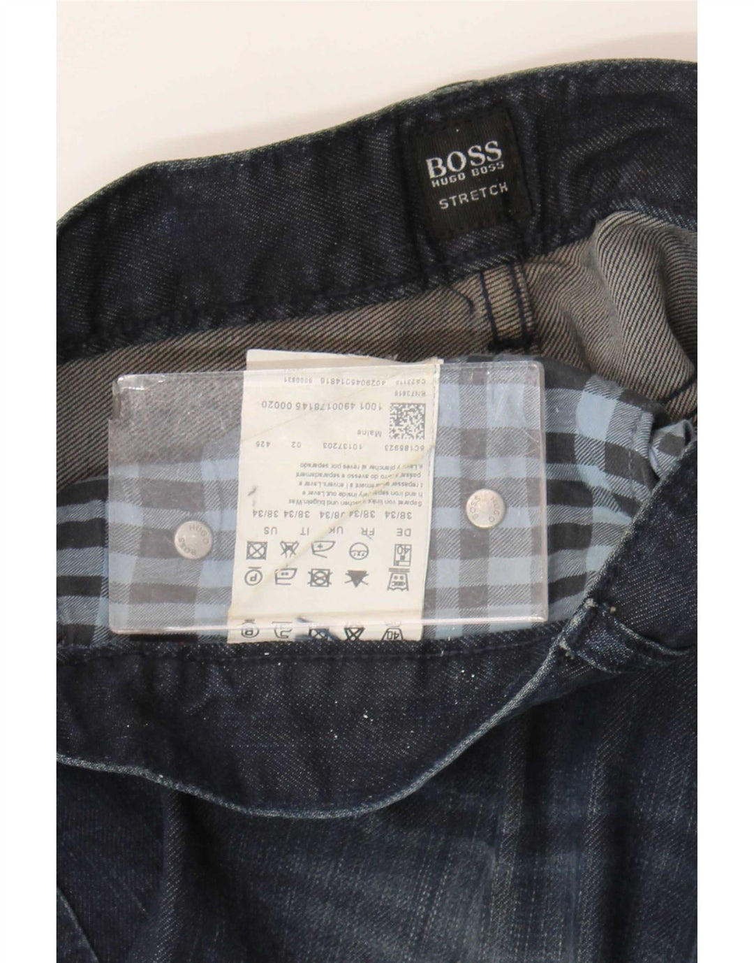 Hugo Boss Herren Straight Jeans W38 L31 Marineblaue Baumwolle