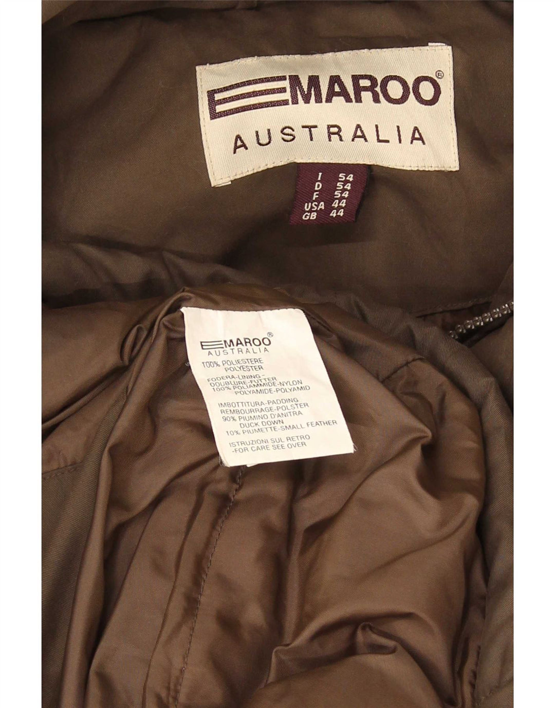 Emaroo Australia Herren-Jacke mit Kapuze, gepolstert, UK 44, 2XL, braun, Polyester