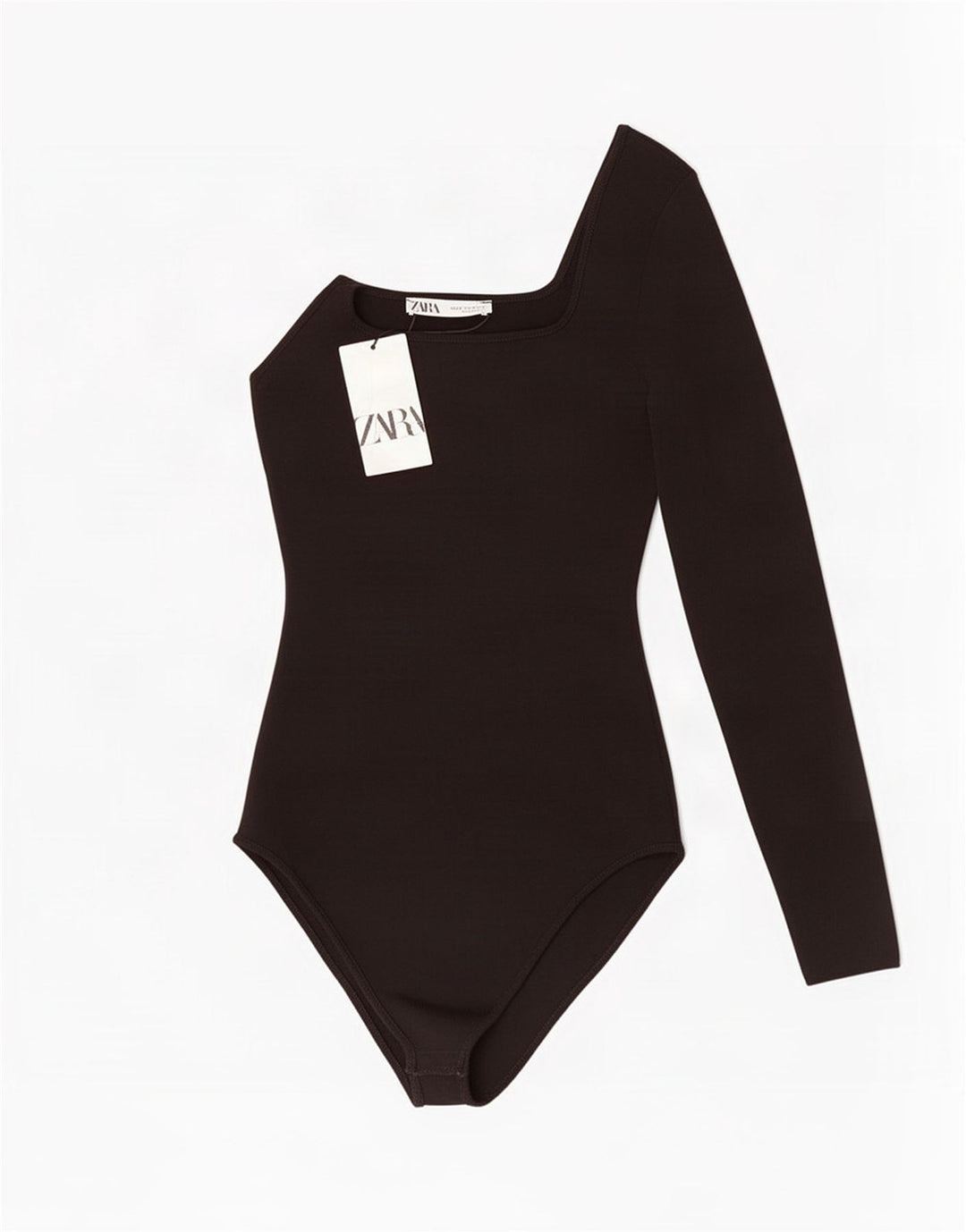 One-Shoulder-Body von Zara für Damen, UK 12, Mittelschwarz, Viskose