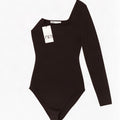 One-Shoulder-Body von Zara für Damen, UK 12, Mittelschwarz, Viskose