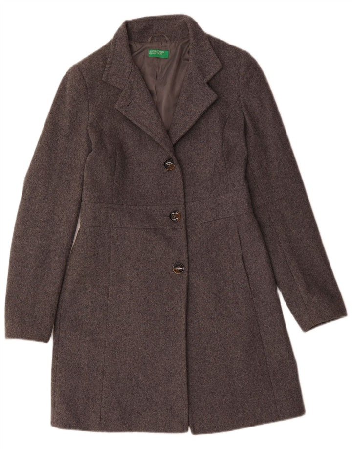 Benetton Damenmantel UK 8 Small Graue Wolle