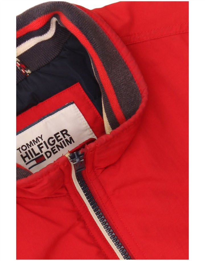 TOMMY HILFIGER Herren Bomberjacke UK 40 Großes rotes Polyamid