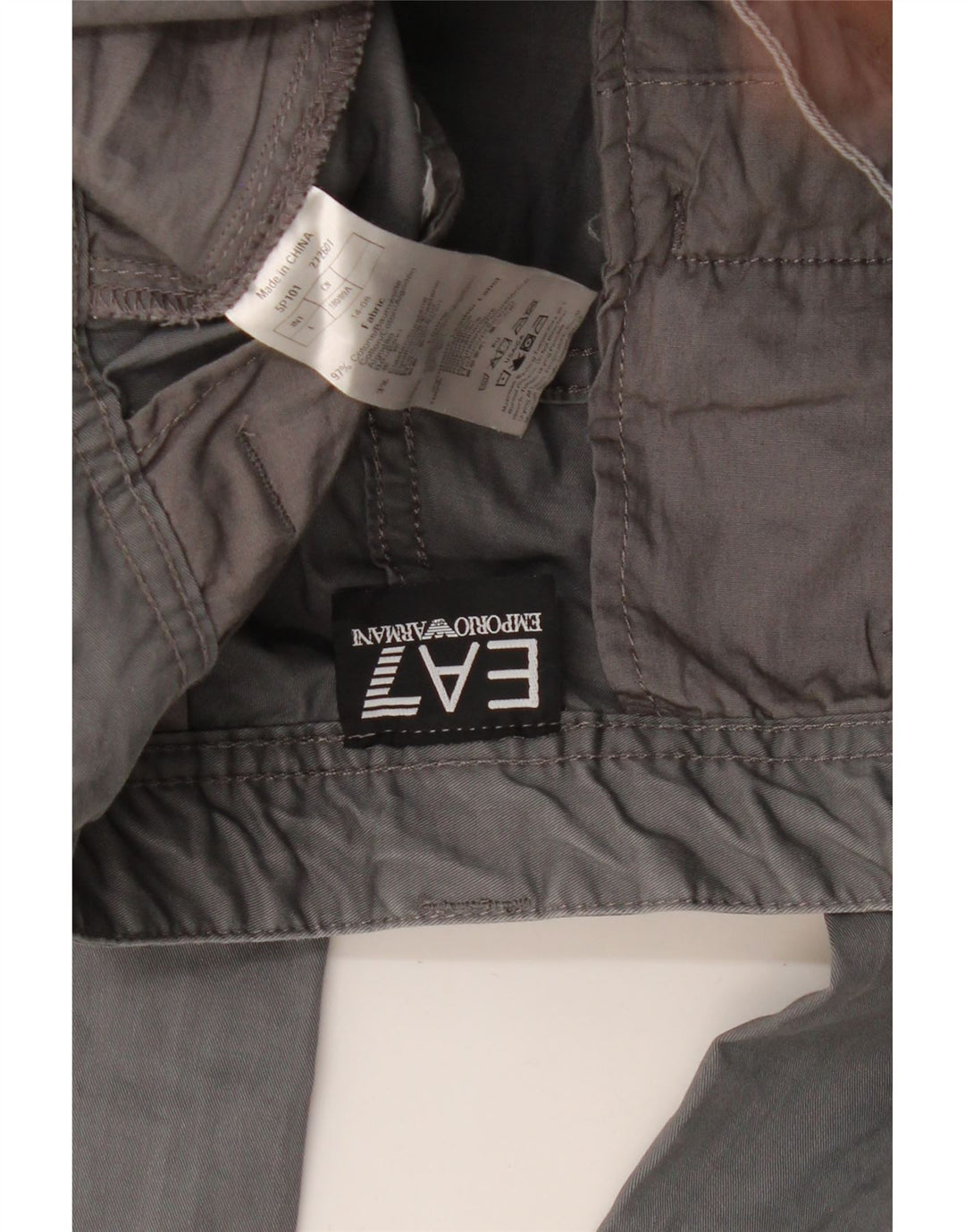 EMPORIO ARMANI Gerade Herren-Cargohose, Größe L, W34, L31, Grau, Baumwolle