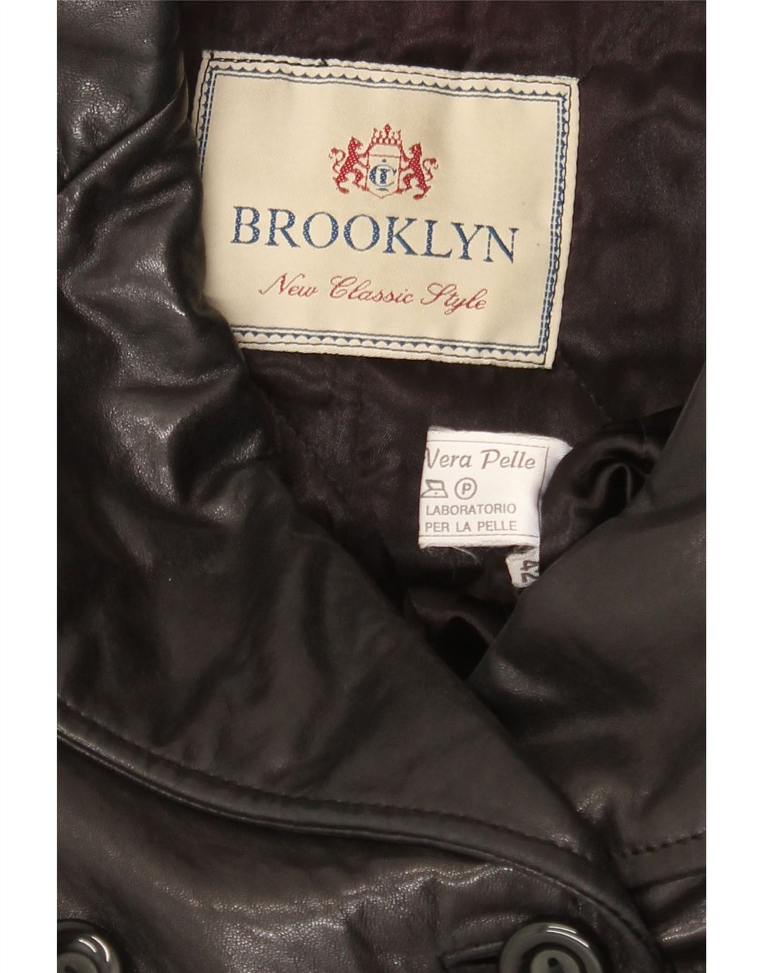 Zweireihiger Damen-Ledermantel „Brooklyn“ IT 42 Mittelschwarzes Leder