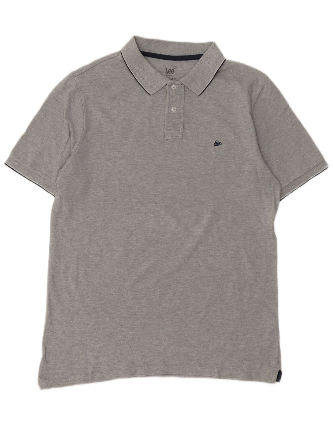 LEE Herren-Poloshirt mit normaler Passform, große graue Baumwolle