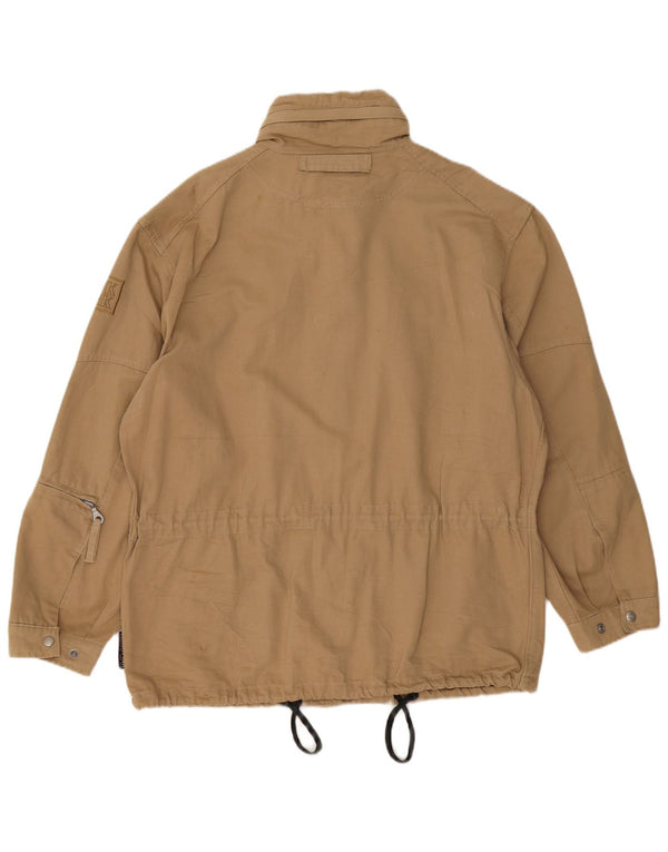Think Pink Herren-Kapuzen-Utility-Jacke IT 52 XL Beige Baumwolle