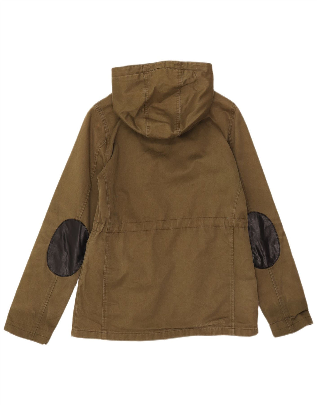 Topshop Damen-Utility-Jacke mit Kapuze, UK 10, Größe S, Khaki, Baumwolle