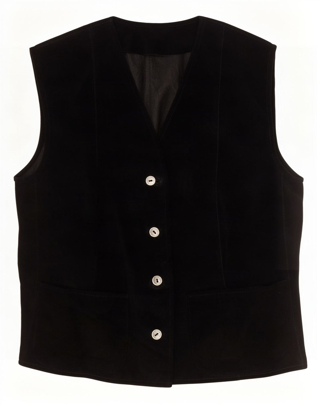 Vintage Damen Weste UK 12 Medium Schwarz