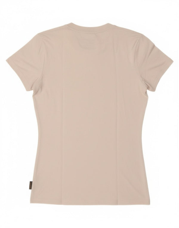 Nike Damen Dri Fit T-Shirt Top UK 14 Large Weiße Baumwolle
