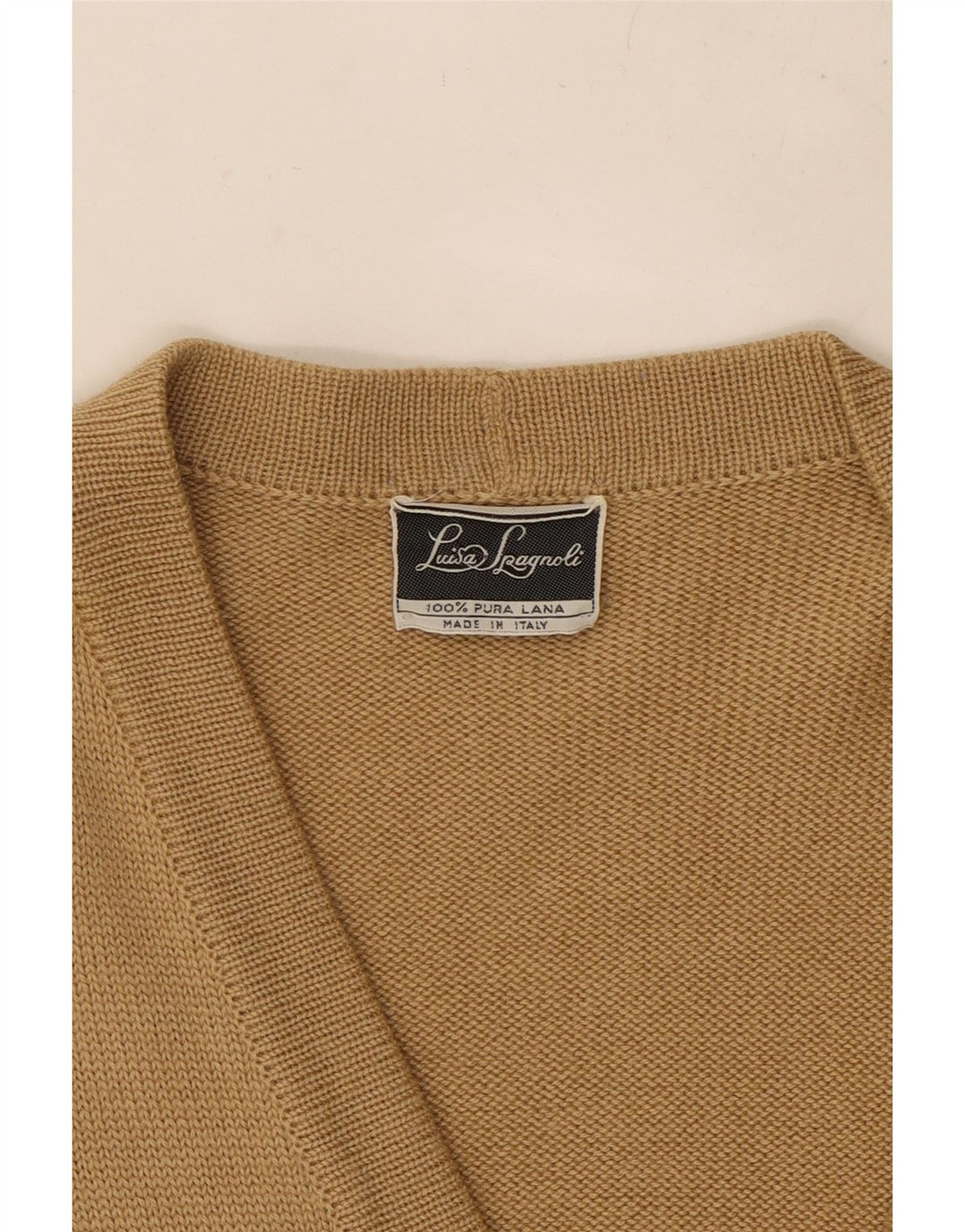 LUISA SPAGNOLI Damen Strickjacke Pullover UK 14 Große Beige Wolle