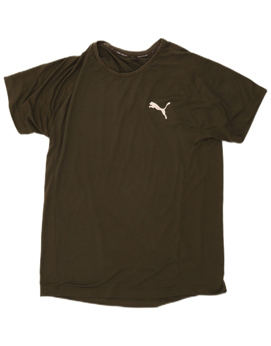 Puma Herren T-Shirt Top Large Khaki Baumwolle
