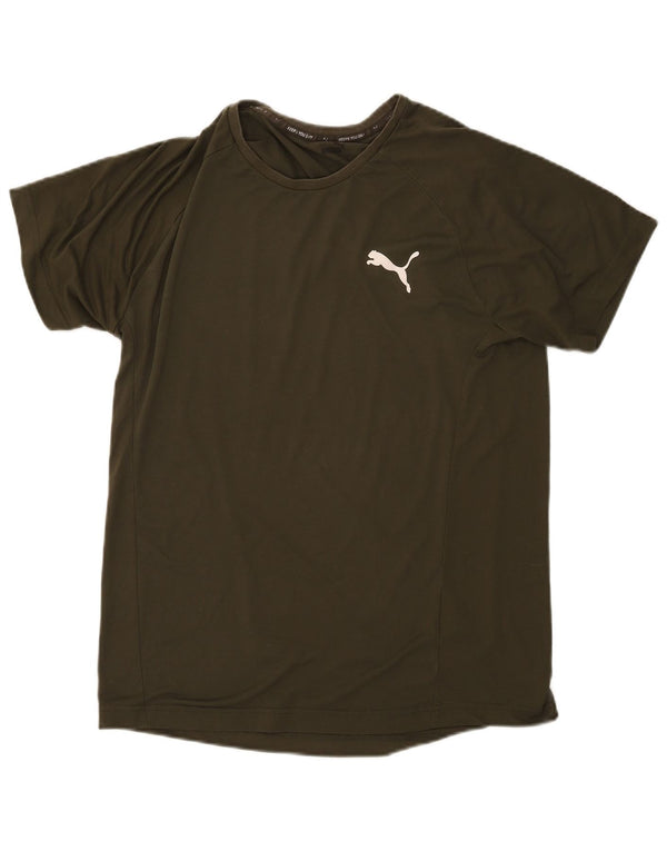 Puma Herren T-Shirt Top Large Khaki Baumwolle