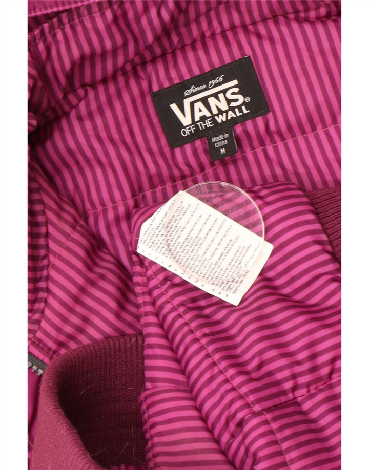 Vans Damen-Bomberjacke mit Kapuze, UK 14, mittelviolettes Karo-Nylon