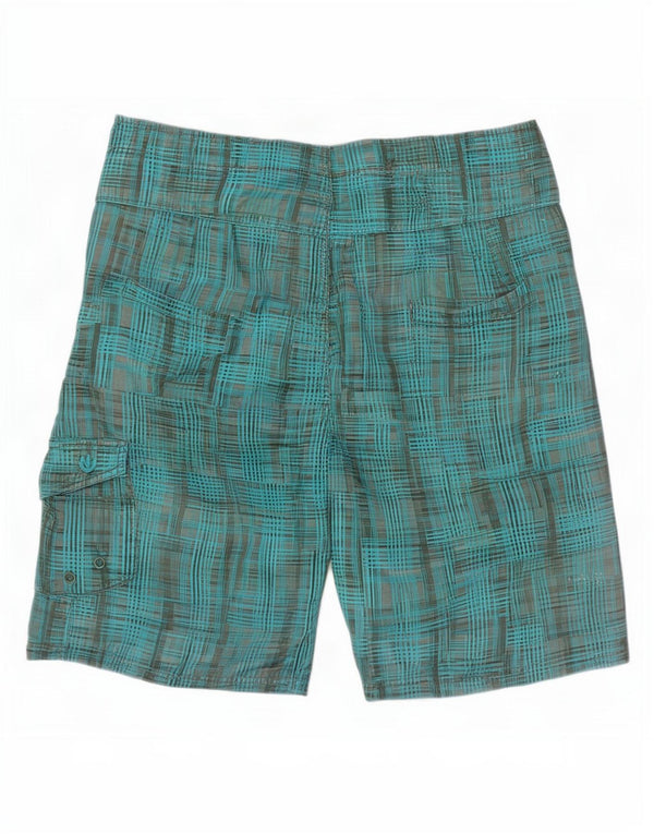Fat Face Herren-Badeshorts XL, blau kariert, Polyester