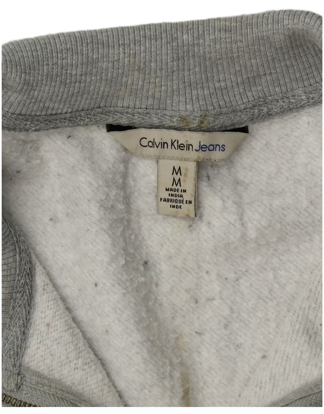 CALVIN KLEIN JEANS Herren-Sweatshirt mit Reißverschluss am Hals, Mittelgrau