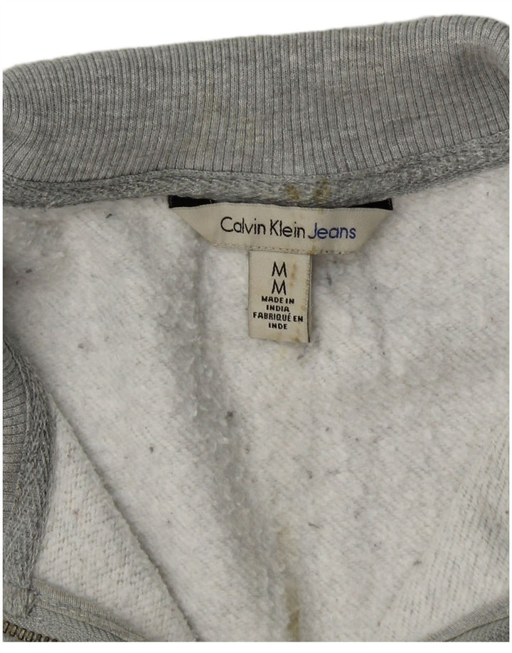 CALVIN KLEIN JEANS Herren-Sweatshirt mit Reißverschluss am Hals, Mittelgrau