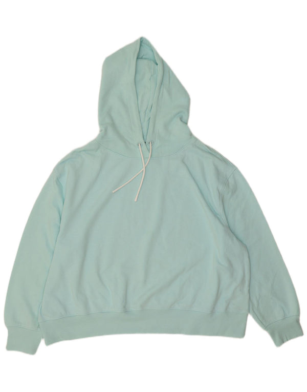 Marks & Spencer Damen-Pullover mit übergroßem Kapuzenpullover, UK 20 2XL, türkisfarbene Baumwolle