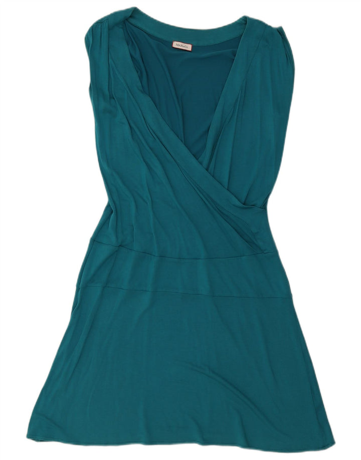Max & Co. Damen Ärmelloses A-Linien-Kleid UK 14 Mittelblau