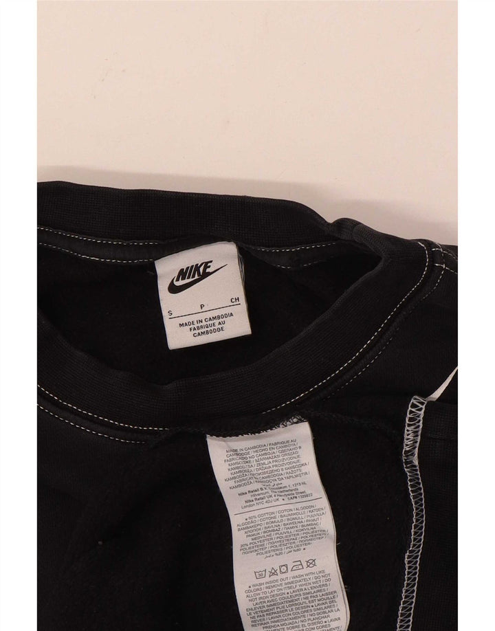Nike Herren Graphic Loose Fit Sweatshirt Pullover Small Schwarz Baumwolle