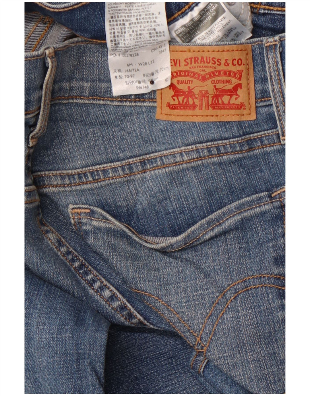 LEVI'S Damen 515 Bootcut Jeans US 6 Medium W32 L28 Blaue Baumwolle