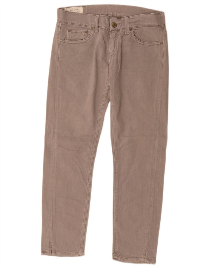 Dondup Damen Crop Slim Jeans W27 L26 Graue Baumwolle
