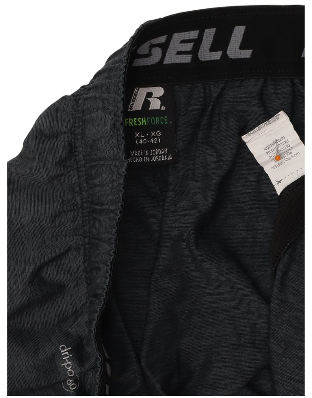 RUSSELL ATHLETIC Herren-Sportshorts XL Graues Colourblock-Polyester