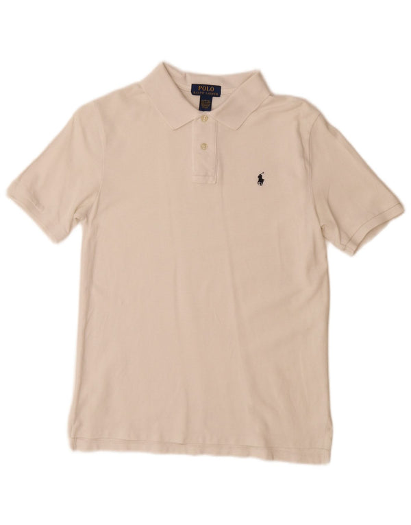 POLO RALPH LAUREN Boys Polo Shirt 14-15 Years Large White Cotton