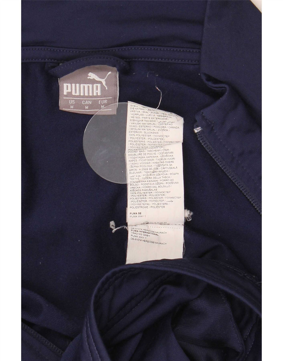 Puma Herren-Trainingsanzug-Top-Jacke, mittelblaues Farbblock-Polyester