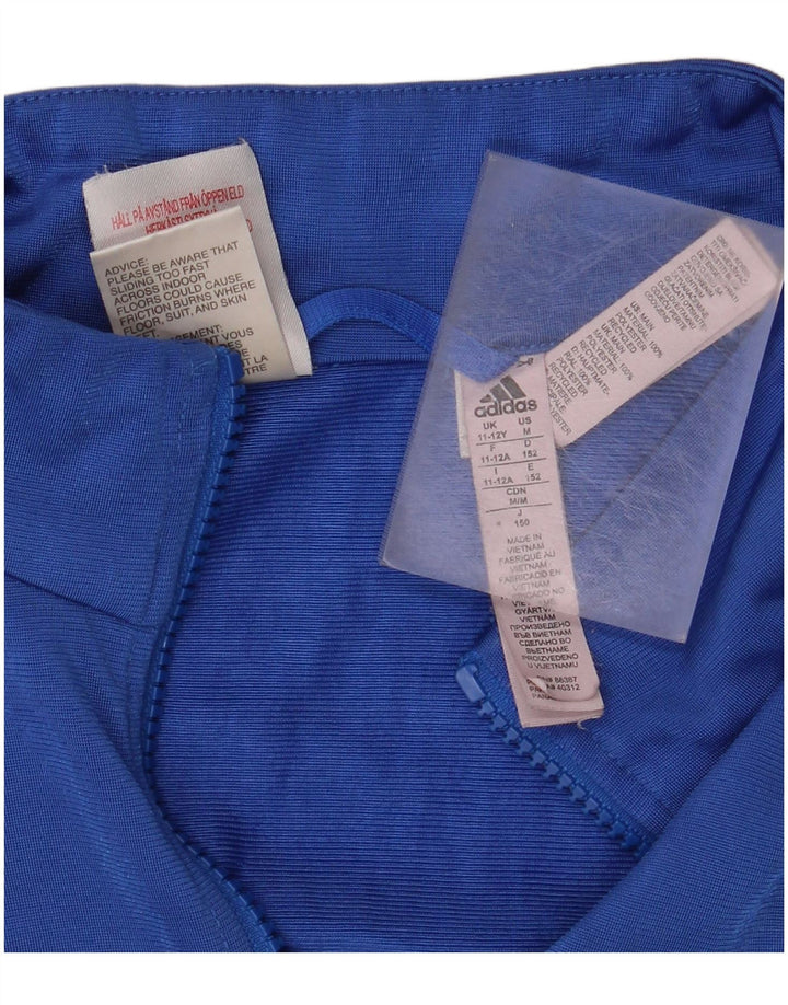 ADIDAS Jungen-Trainingsanzug, Top-Jacke, 11–12 Jahre, blaues Polyester