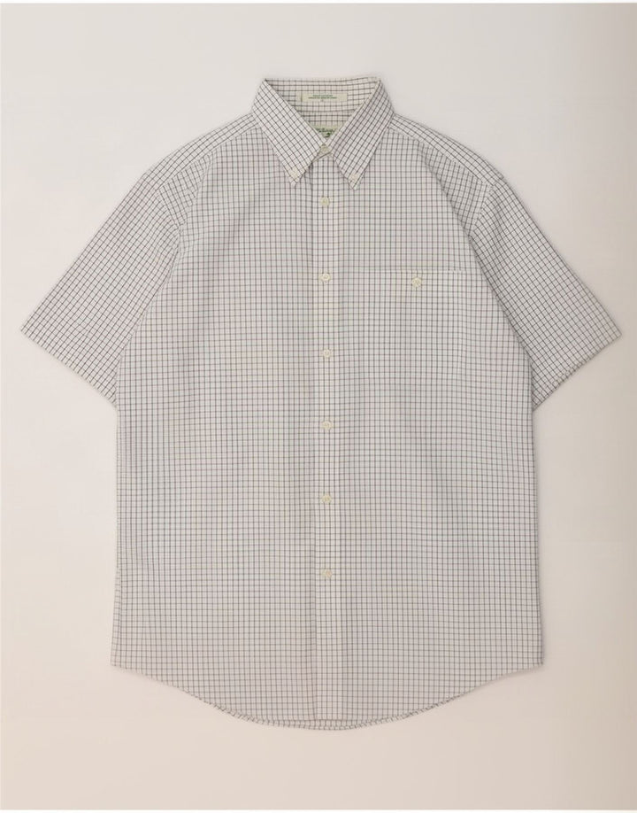 Orvis Herren-Kurzarmhemd aus mittelweißer Gingham-Baumwolle
