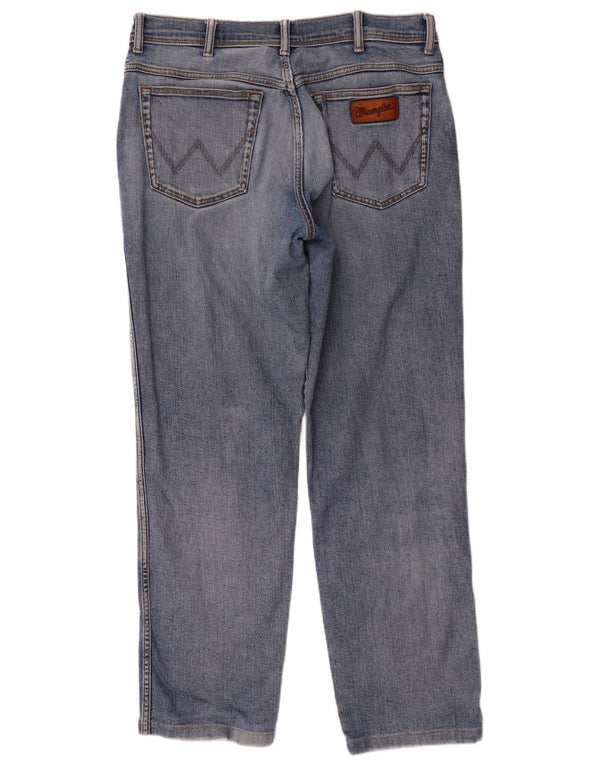 Wrangler Herren Straight Jeans W36 L32 Blaue Baumwolle
