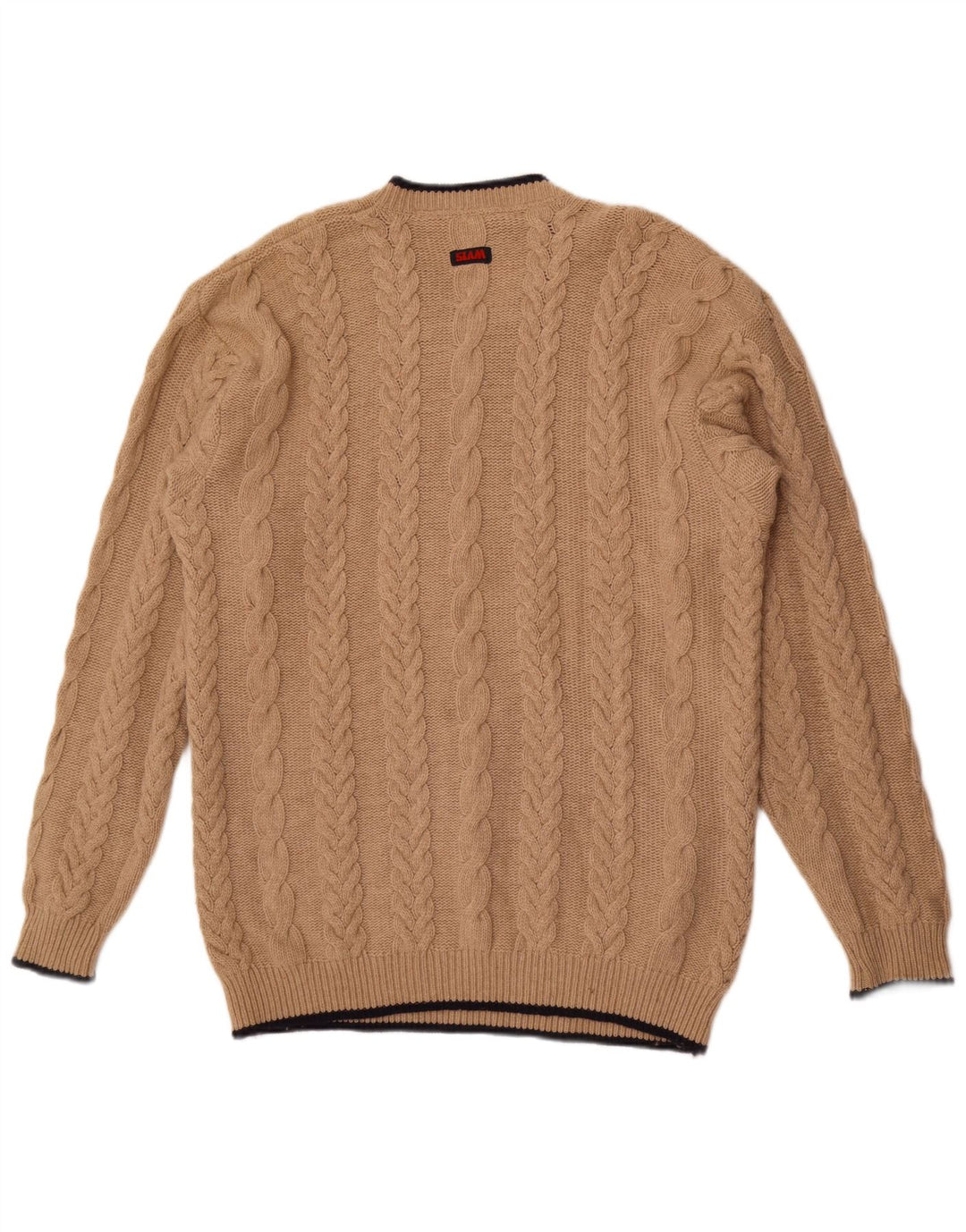 Slam Herren-Pullover mit V-Ausschnitt, XL, beige Wolle