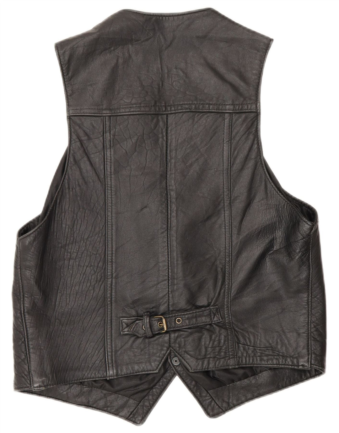 Vintage Herrenweste Mittelgroßes schwarzes Leder